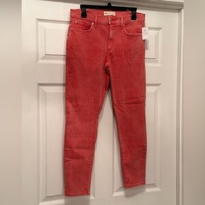 NWT Gap True Skinny red coral stretch jeans 31